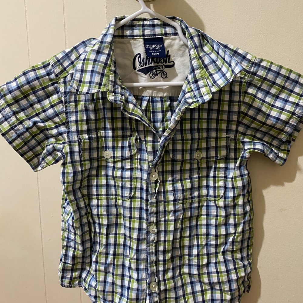 plaid OSHKOSH kids button up